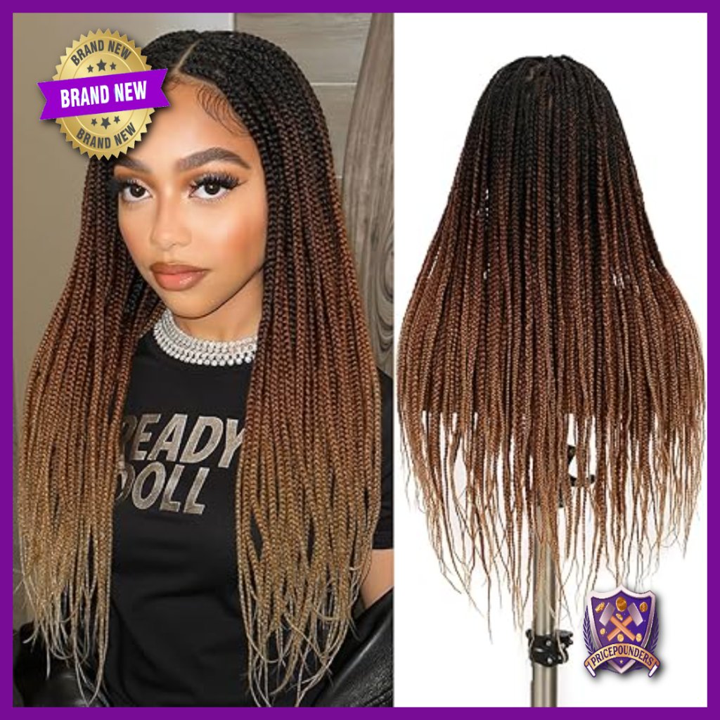 26 Inch Synthetic Braided Wig Full Lace Glueless Adjustable Cap